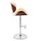 Armen Living Naples Cream Faux Leather Adjustable Height Swivel Walnut Wood and Chrome Base Bar Stool LCNABACRWA - alternate 5